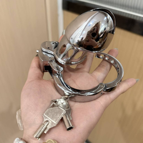 Male stainless steel chastity - steel,