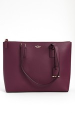 Kate Spade New York Large Leather Tote Bag Plum Brand New