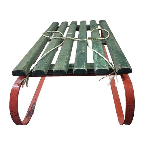 Vtg wooden sledge steel - wooden,
