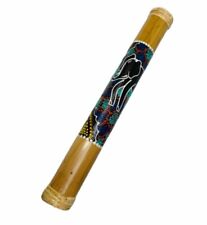 Bamboo Rain Stick in Brown - Hand Painted & Handmade