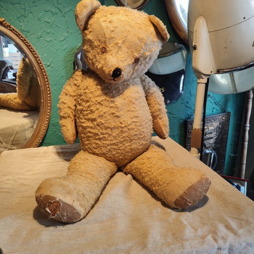 Large vintage jointed teddy - vintage,