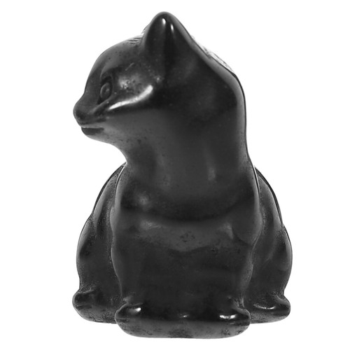 Black crystal fortune cat - black,