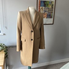 Zara Manteco Wool Blend Coat Camel Size S