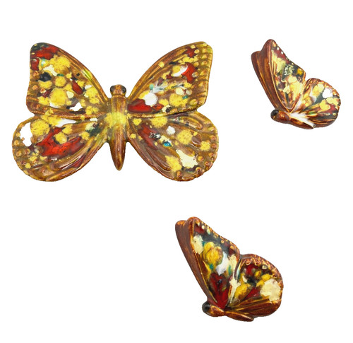 Vtg 3pc handmade painted - vtg,