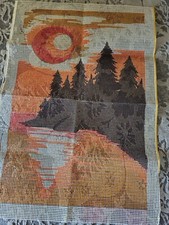 Latch Hook Rug Canvas Only Mountain Sunset Printed Design Craft 26 x 40