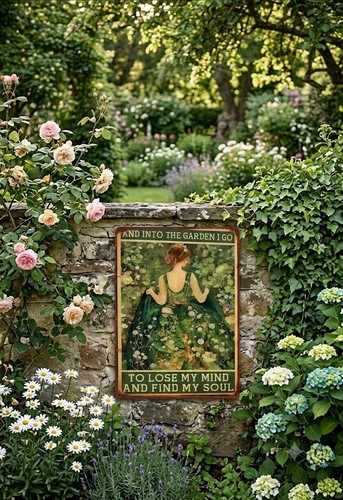 Vintage garden wooden sign - vintage,