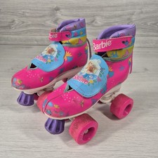 Vintage 1990s Barbie Roller Skates Pink Floral Size UK Junior 12 Girls 