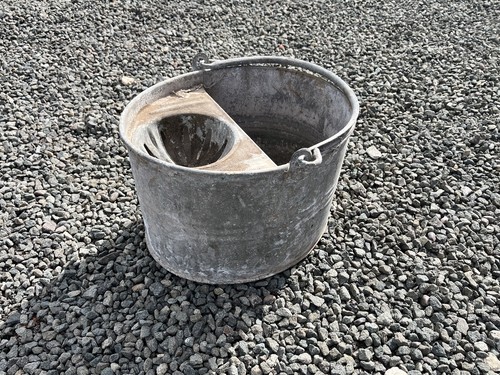 Vintage galvanised mop bucket - vintage,