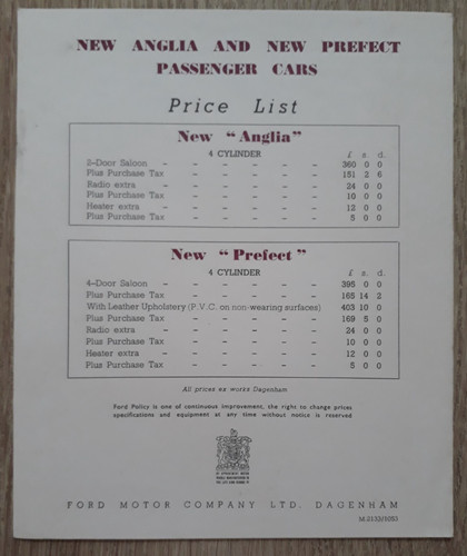 Ford anglia and prefect - ford,