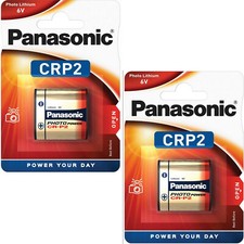 2 X PANASONIC CRP2 6V Lithium Photo Batteries 223 CR223 DL223 CR-P2