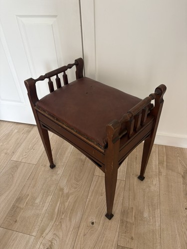 Vintage wooden piano stool - vintage,