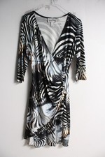 Joseph Ribkoff Womens Dress - Wrap Style Patterned Black -Size 12 (M37)