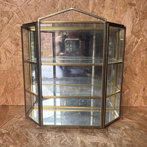 Vintage brass glass - brass,, mirror