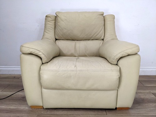 Armchair cream leather - armchair,