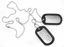 Military Dog Tags Army Dogtags 26" Chain & Silencers Embossed ...