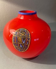 EXCEPTIONAL VASE "HIPPOCAMPUS" RED GLASS PASTE ART DECO ROBJ PARIS
