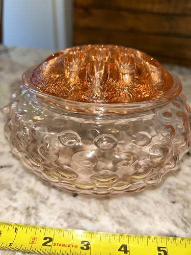 Pink clear hobnail glass - pink,
