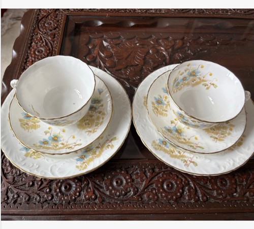 Vintage trio tea cup saucer - x2,