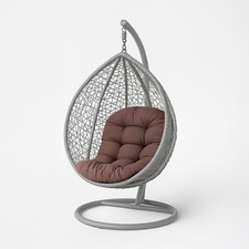 Chocolate Brown Egg Chair Cushion 80x120cm Plush Cotton Hanging Basket Swing