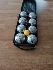 8 piece boules petanque set with jack, measure and carry case