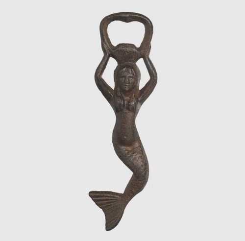 Cast iron mermaid bottle - cast,