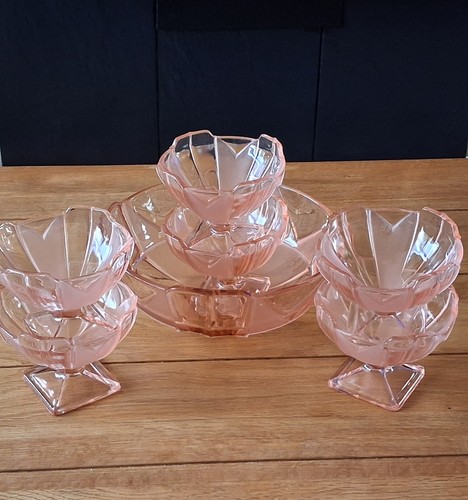 Bagley glass art deco piece - ,