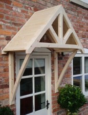 Quality Timber Front Door Canopy Porch, 'WHITEMERE' design, handmade in UK