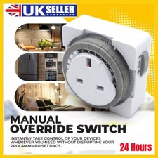 24 Hour Segment Timer Switch 24hr Mains Plug In Mechanical Clock Energy Saver UK
