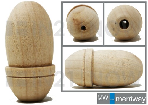 Large wooden wood acorn - large, cord