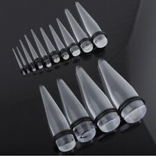 Ear Stretching Taper Plug Expander ACRYLIC- 1.6mm - 20mm CLEAR 
