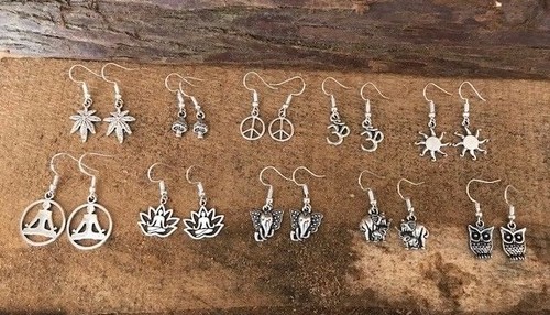 Hippy earrings hippie pagan - hippy,