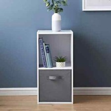 2 Cube Storage Unit Small Bookcase Wooden Storage Cabinets Book Shelf Shelves