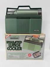 1989 Green Stanley Aladdin Green Insulated Lunch Cooler & 1 Quart Thermos Bottle