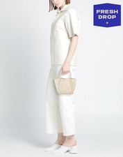 RRP€227 LAURA DI MAGGIO Leather Tote Bag Detachable Strap Made in Italy