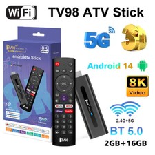 TV98 TV Stick Android 14.0 2.4G 5G Dual WiFi Smart TV BOX 2G+16G 8K Media Player