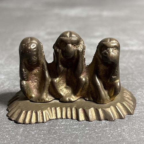 Vintage brass wise monkeys - 3,