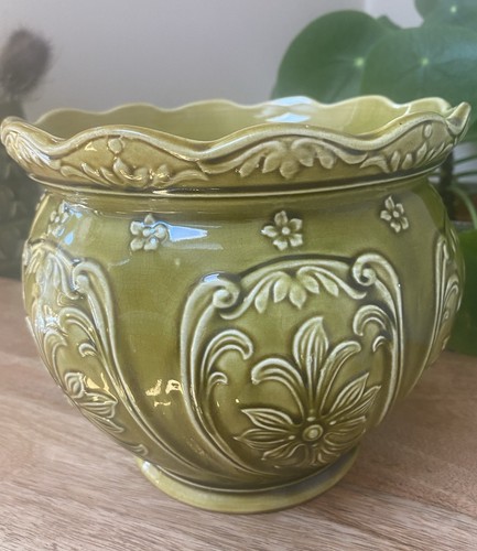 Antique majolica jardiniere - majolica,