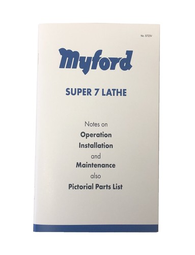 Myford super manual for - myford,