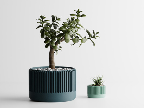 Plant pot rib - delta, 3d