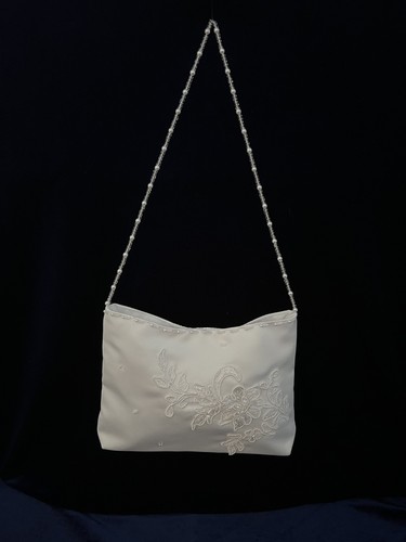 Stunning white satin beaded - satin,