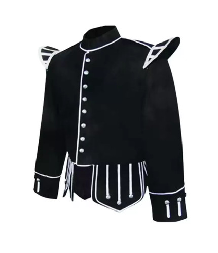Scottish black wool doublet - scottish,