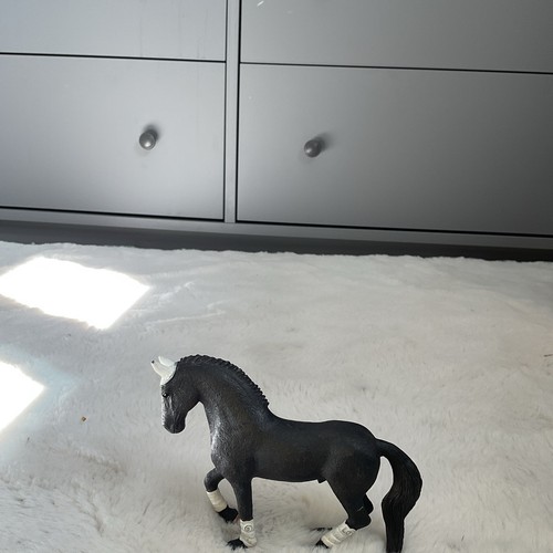 Black plastic horse ornament - horse,