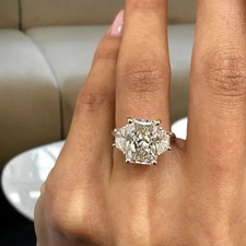 4CT Radiant Certified Lab Grown CVD Diamond Engagement Ring 950 Platinum