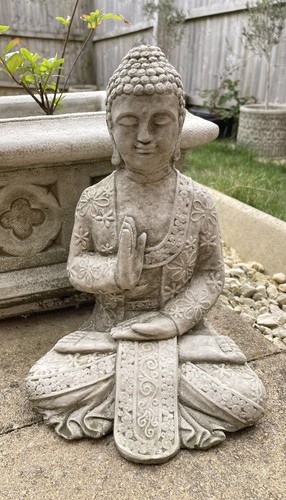 Meditating buddha stone statue - meditating,