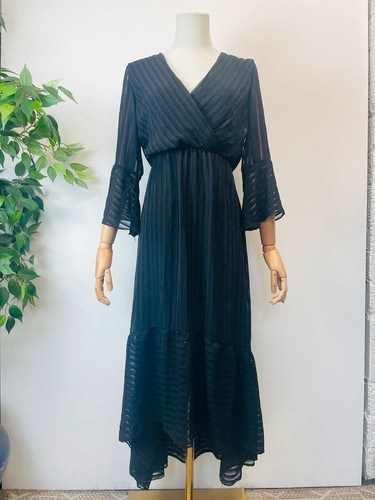 Black sheer stripe flared - black,