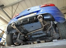 Vauxhall Corsa E VXR Rear silencer delete pipe - 4" slash cut round tailpipes