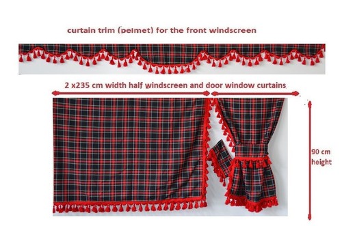 Tartan truck side curtains - tartan,