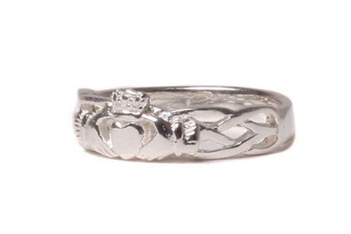 Unisex claddagh silver ring - silver,