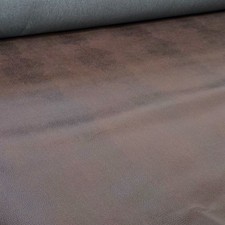 Brown Faux Leather Fabric Upholstery Material Grained Vinyl Heavy Leatherette