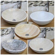 Bathroom Sink in Stone|Marble|Travertine or Onyx|Mixer Tap & Pop Up Plug Option